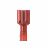 DNF18-250FIB-MPanduit® Pan-Term™ DNF18-250FIB-M Type DNF-FIB Loose Piece Vibration-Resistant Female Disconnect, 18 AWG Conductor, 0.25 in W x 0.032 in THK Tab, Butted Seam/Funnel Entry Barrel, Brass, Red, Fully Insulated