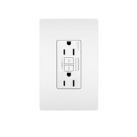 Pass & Seymour® Radiant® 1597TRW Duplex Self-Test Tamper-Resistant GFCI Receptacle, 125 VAC, 15 A, 2 Poles, 3 Wires, White