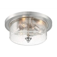 60/7191NUVO® by SATCO 60/7191 Bransel Round Transitional Flush Mount Light Fixture, (3) A19 Incandescent Lamp, 120 V, Brushed Nickel Housing