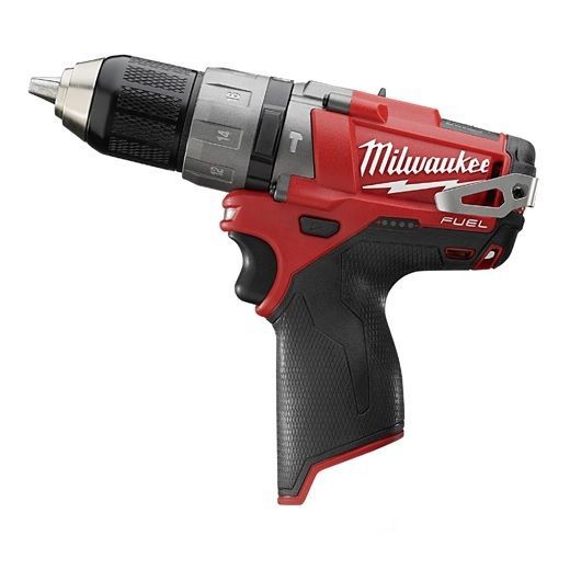 Milwaukee® M12 FUEL™ 2404-20 Cordless Hammer Drill/Driver, 1/2 in Metal Single Sleeve Ratcheting Lock Chuck, 12 VDC, 450/1700 rpm No-Load, Lithium-Ion Battery