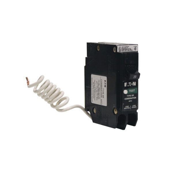 BRACAF120EATON BRACAF120 Type BRA Combination Arc Fault Circuit Breaker, 120/240 VAC, 20 A, 10 kA Interrupt, 1 Poles, Common Trip