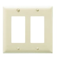 Pass & Seymour® TradeMaster® TP262-I Standard Wallplate, 2 Gangs, 4.7 in H x 4-3/4 in W, Thermoplastic, Ivory