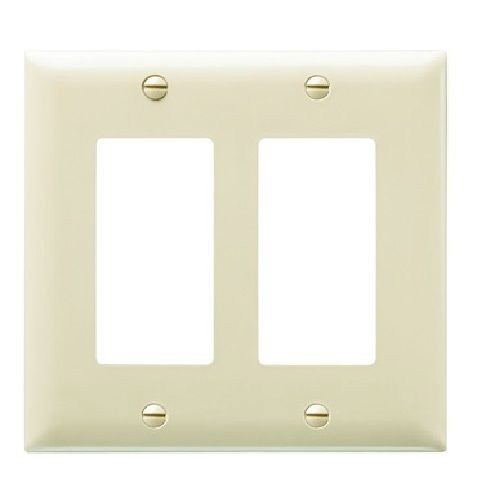 Pass & Seymour® TradeMaster® TP262-I Standard Wallplate, 2 Gangs, 4.7 in H x 4-3/4 in W, Thermoplastic, Ivory