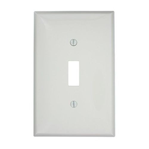 Leviton® PJ1-T Midway Size Traditional Wallplate, 1 Gang, 4-7/8 in H x 3-1/8 in W, Thermoplastic, Light Almond