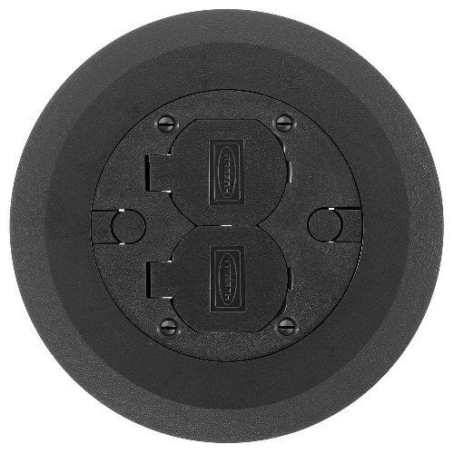 PREMISE WIRING PFBCBLA Duplex Multi-Service Non-Metallic Round Single Standard Cover Flange Assembly, For Use With Flush Floor and Wall Box, Thermoplastic ABS