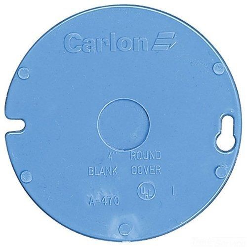 Carlon® A470D Non-Metallic Round Box Cover With Knockout, 4 in Dia, Blank Cover