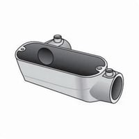 LL50ATWO-Z/Gedney LL50ATW Type LL Conduit Outlet Body, 1/2 in Hub, 4.3 cu-in Capacity, Die Cast Copper Free Aluminum, Aluminum Enamel