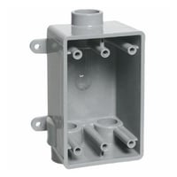 Carlon® E979EFN-CAR Type FSCC Non-Metallic Rigid Shallow Style Device Box, PVC, 18 cu-in Capacity, 1 Gangs, 3 Outlets, 3 Knockouts, 4.54 in L x 2.8 in W x 2.42 in D