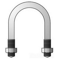 Data-Spec SheetO-Z/Gedney U-300SG SU Series U-Bolt, 3 in Trade, 3/8-16 UNC, Steel