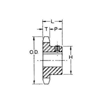 1129162Browning® 1128453 Single Strand Finished Bore Type 1 Roller Chain Sprocket With Hardened Teeth and Keyway, 3/4 in Dia Bore, 4.1 in OD, #40 Chain, 24 Teeth, 1/2 in Pitch, Steel