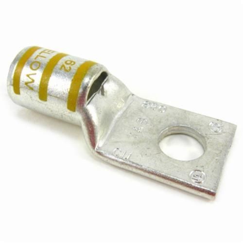 58166Color-Keyed® 58166 58100 1-Hole Non-Insulated Compression Lug With Peep Hole, 4/0 AWG Flexible Copper Conductor, Die Code: 62, 5/8 in Stud, Copper