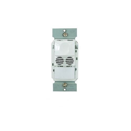 WattStopper® DW-203-W Dual Technology Dual Relay Multi-Way Wall Switch Occupancy Sensor, Passive Infrared/Ultrasonic Sensor, 525 ft Coverage, 180 deg Viewing, Surface Mount