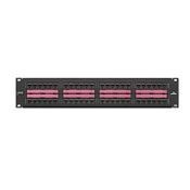 69586-C48Leviton® eXtreme® 69586-C48 2-RU Flat Patch Panel, 48 Ports, CAT 6, 26 to 22 AWG Terminal, Plastic/Steel