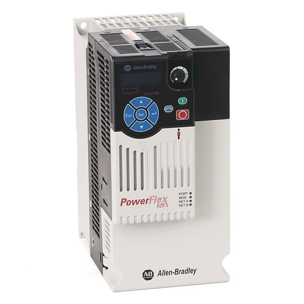 25B-B032N104Allen-Bradley 25B-B032N104 PowerFlex 525 AC Drive, with Embedded EtherNet/IP and Safety, 240 VAC, 3 Phase, 10 HP, 7.5 kW Normal Duty; 10 HP, 7.5 kW Heavy Duty, Frame D, IP20 NEMA / Open Type, No Filter