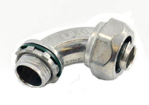 Bridgeport® 470-LT2 Liquid Tight Conduit Connector, 1/2 in Trade, 90 deg, Die Cast Zinc, Electro-Plated Zinc