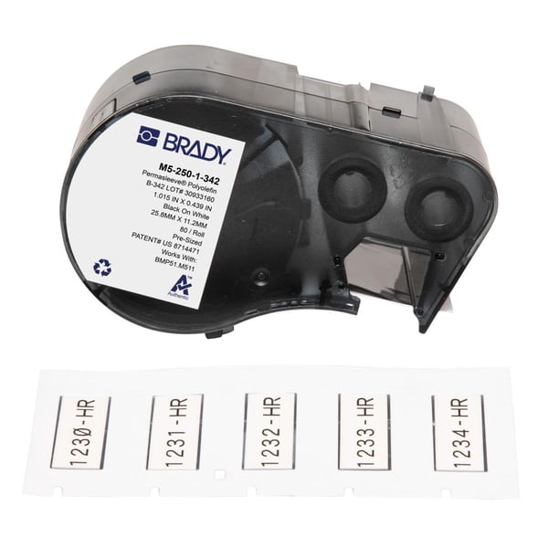 Brady® M5-250-1-342 Heat Shrink Wire and Component Label, 0.439 in W ...