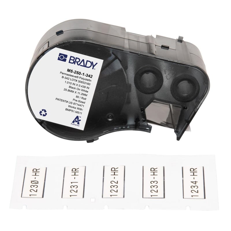 Brady® M5-250-1-342 Heat Shrink Wire and Component Label, 0.439 in W ...