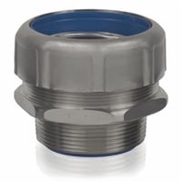 T&B® Industrial Fitting Safe Edge® 5332SST6 5300SST6 Insulated NPT Thread Standard Straight Conduit Connector With Dura Plate Ground Cone, 1/2 in Trade, 316 Stainless Steel