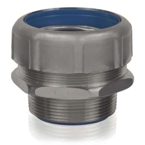 T&B® Industrial Fitting Safe Edge® 5332SST6 5300SST6 Insulated NPT Thread Standard Straight Conduit Connector With Dura Plate Ground Cone, 1/2 in Trade, 316 Stainless Steel