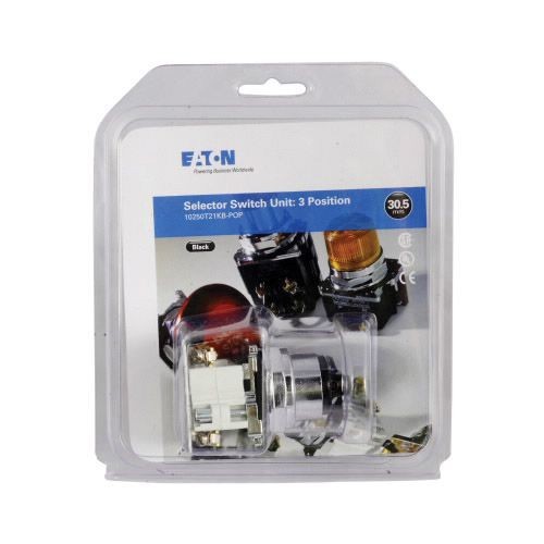 10250T21KB-POPEATON 10250T21KB-POP Heavy Duty Non-Illuminated Selector Switch, 30.5 mm, 2NO Contact, Black