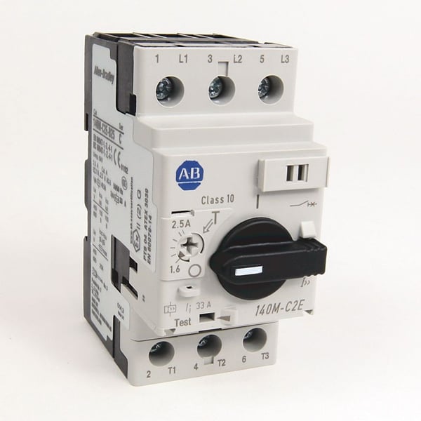Allen-Bradley 140M-C2N-B10 Circuit-Breaker, Motor Circuit Protector, TheMaxRtgForMPCBs=630.0A, 1A, Frame Size C, Standard Breaking Capacity, No Bus Bar Mount, 1 A, NoKnob Adaptor Modification, for Thermal Overloads Std Mgntc Tr (Fxd at 13 x le)