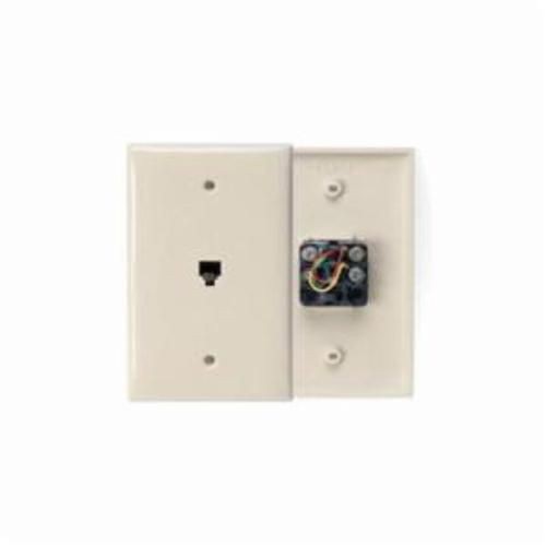 40539-PMILeviton® 40539-PMI Midsize Screw Terminal Telephone Wall Jack, 1 Gang, 3-1/8 in W, Nylon, Flush Mount