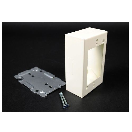 Wiremold® BK2048 1-Gang 1-Channel Device Box, 4-7/8 in L x 2-7/8 in W x 1-3/4 in H, Steel, Black