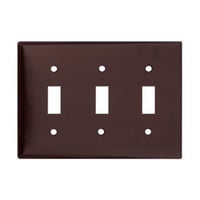 EATON Arrow Hart™ Eaton Wiring Devices 2141B-BOX 2000 Standard Toggle Switch Wallplate, 3 Gangs, 4.5 in H x 6.37 in W, Thermoset, Brown