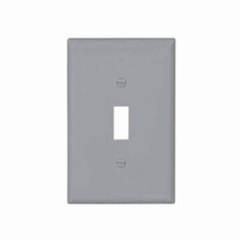 PJ1GYEATON Arrow Hart™ Eaton Wiring Devices PJ1GY PJ Series Mid-Sized Toggle Switch Wallplate, 1 Gangs, 4.87 in H x 3.12 in W, Polycarbonate, Gray
