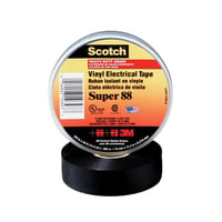 Scotch® 054007-06143 Premium Grade Electrical Tape, 66 ft L x 3/4 in W x 8.5 mil THK, PVC, Black