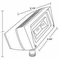 FFLED18/PCRAB FFLED18N Floodlight Fixture With ON/OFF Driver, LED Lamp, 22 W Fixture, 100 to 240/277 VAC, Bronze Housing