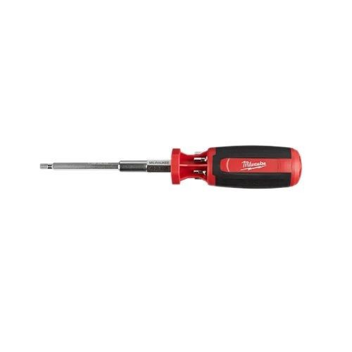 Milwaukee® 48-22-2136 9-in-1 General Purpose Multi-Bit Screwdriver, 9 Pieces, Phillips®/Slotted/Square Point, Ergonomic Handle, Steel