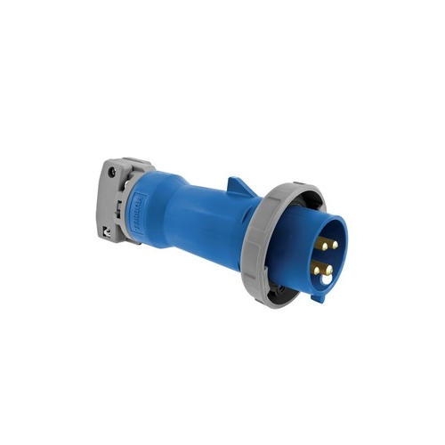HBL460P9WWiring Device-Kellems HBL460P9W Watertight Pin and Sleeve Plug, 250 VAC, 60 A, 3 Poles, 4 Wires, Blue