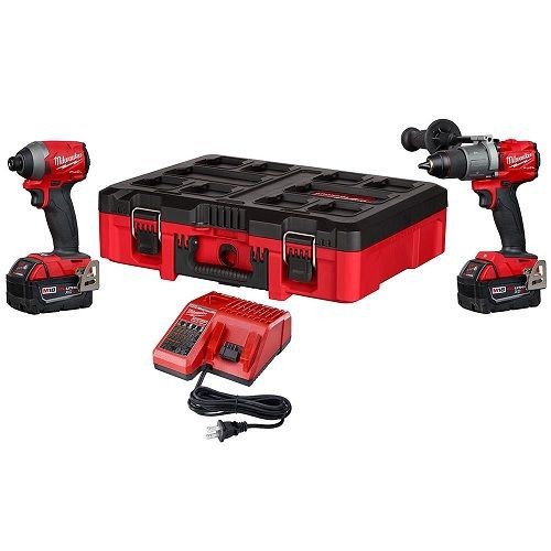 Milwaukee® M18™ FUEL™ 2997-22PO 2-Tool Cordless Combination Kit, Tools: Hammer Drill/Impact Driver, 18 VDC, 5 Ah Lithium-Ion REDLITHIUM™ Battery, With PACKOUT Case