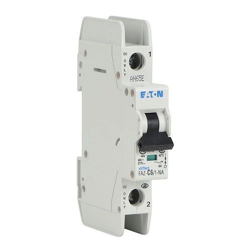 FAZ-C6/1-NA-SPCutler-Hammer FAZ-C6/1-NA-SP Type FAZ-NA Current Limiting Supplementary Protector, 480/277 VAC, 6 A, 10/14 kA Interrupt, 1 Pole, Thermal Magnetic/5 to 10X in Trip