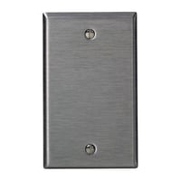 Leviton® 84014 Standard Size Blank Wallplate, 1 Gang, 4-1/2 in H x 2-3/4 in W, 430 Stainless Steel