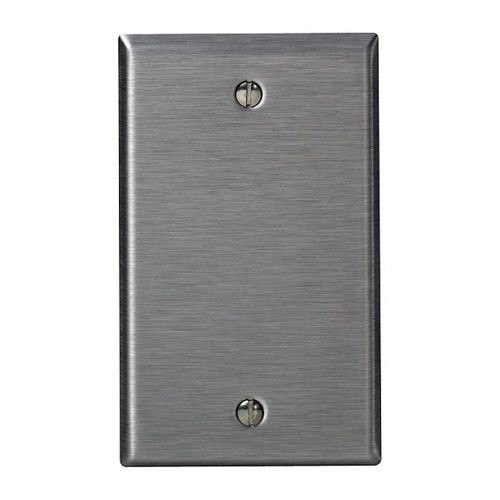 Leviton® 84014 Standard Size Blank Wallplate, 1 Gang, 4-1/2 in H x 2-3/4 in W, 430 Stainless Steel