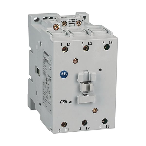 Allen-Bradley 100-C85J10 Contactor, 85 A, 24V 60 Hz, AC, 3 Normally Open poles, 24V AC 60 Hz, 1 NO Contacts & 0 NC Contacts, Single Pack, Line Side Coil Termination, Screw Terminals, Motor Load