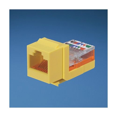 NK5E88MYLYPanduit® NetKey® NK5E88MYLY 8-Position 8-Wire Lead Frame Universal Unshielded Keystone Jack Module, Cat 5e/Keystone Module, Surface Mount, 1 Port, ABS/Polycarbonate, Yellow