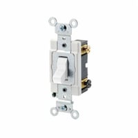 CSB3-15WLeviton® CSB3-15W 3-Way Grounding AC Quiet Toggle Switch, 120/277 VAC, 15 A, 1/2, 2 hp Power Rating