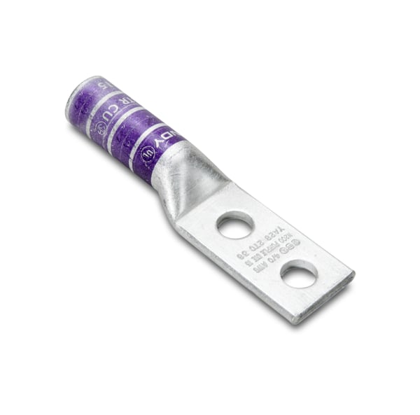 BURNDY® HYLUG™ YA262N YA-2N 2-Hole Compression Lug, 2/0 AWG