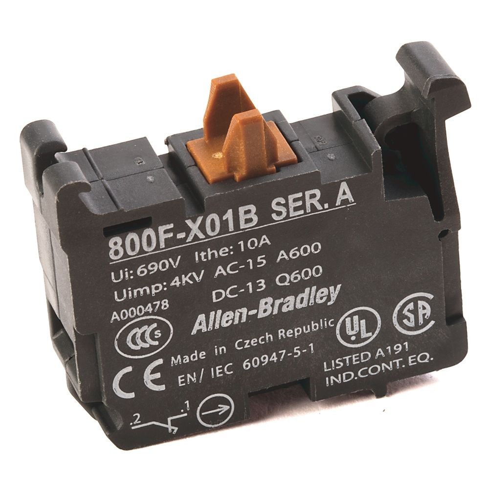 Allen-Bradley, 800F-X01B, 22.5mm PB No Latch, Screw Contact Block