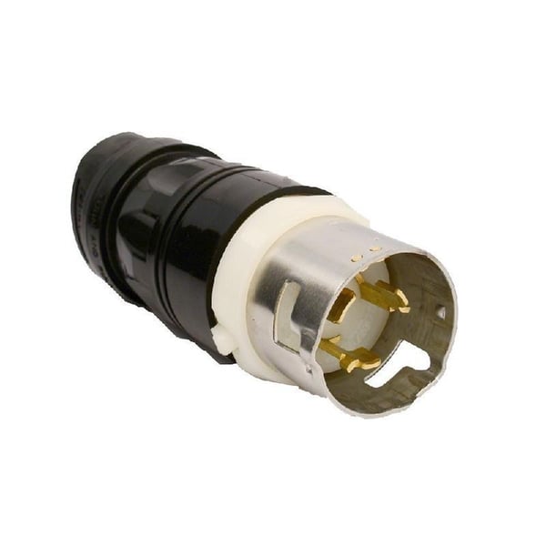Hubbell, Twist Lock Plug, 3 Pole, 4 Wire, 50 A, 480 V, Black