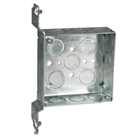RACO® 196 Square Box With Conduit Knockout, Steel, 21 cu-in