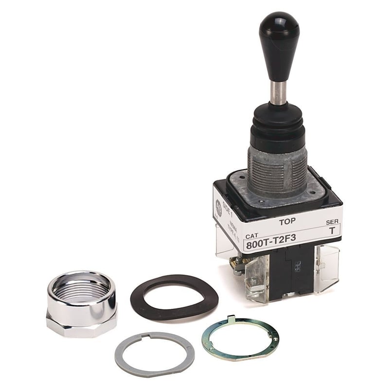 Allen-Bradley, 800T-T2F3DDXX, 30.5mm Type 4/13 Toggle Switch, Two