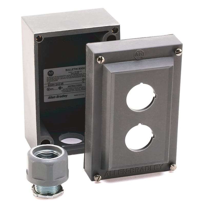 Allen-Bradley 800H-1HZ4R Push Button Enclosure, Single 30mm Push