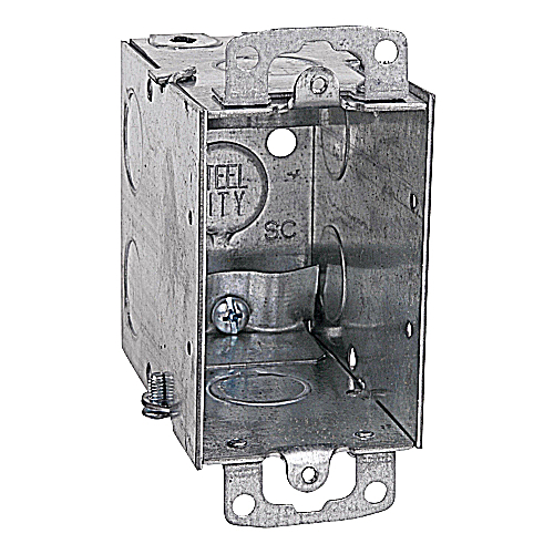 Steel City® CXWOW Gangable Switch Box, Steel, 18 cu-in