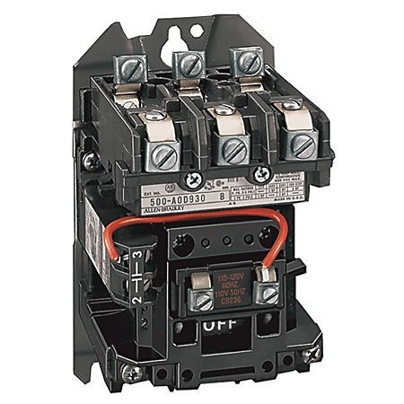 Allen-Bradley, 500, 500DC NEMA AC/DC Contactor, Motor Loads, Top Wiring ...