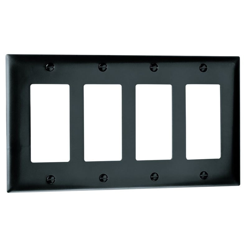 Pass & Seymour® TradeMaster® TP264-BK Standard Wallplate, 4 Gangs