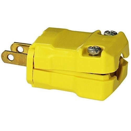 HUBBELL® Valise® HBL5865VY Male Straight Blade Plug, 125 VAC, 15 A
